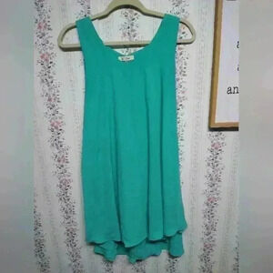 Bow & Arrow Women Green Casual Sleeveless Summer Dress Size: Medium